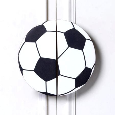 Handmade Football Cupboard Handles in Acacia Wood Set